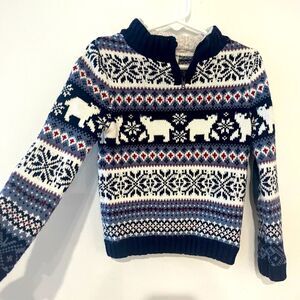 Aspen Kids - Boys 2T Blue Red White Sweater Fleece Lining